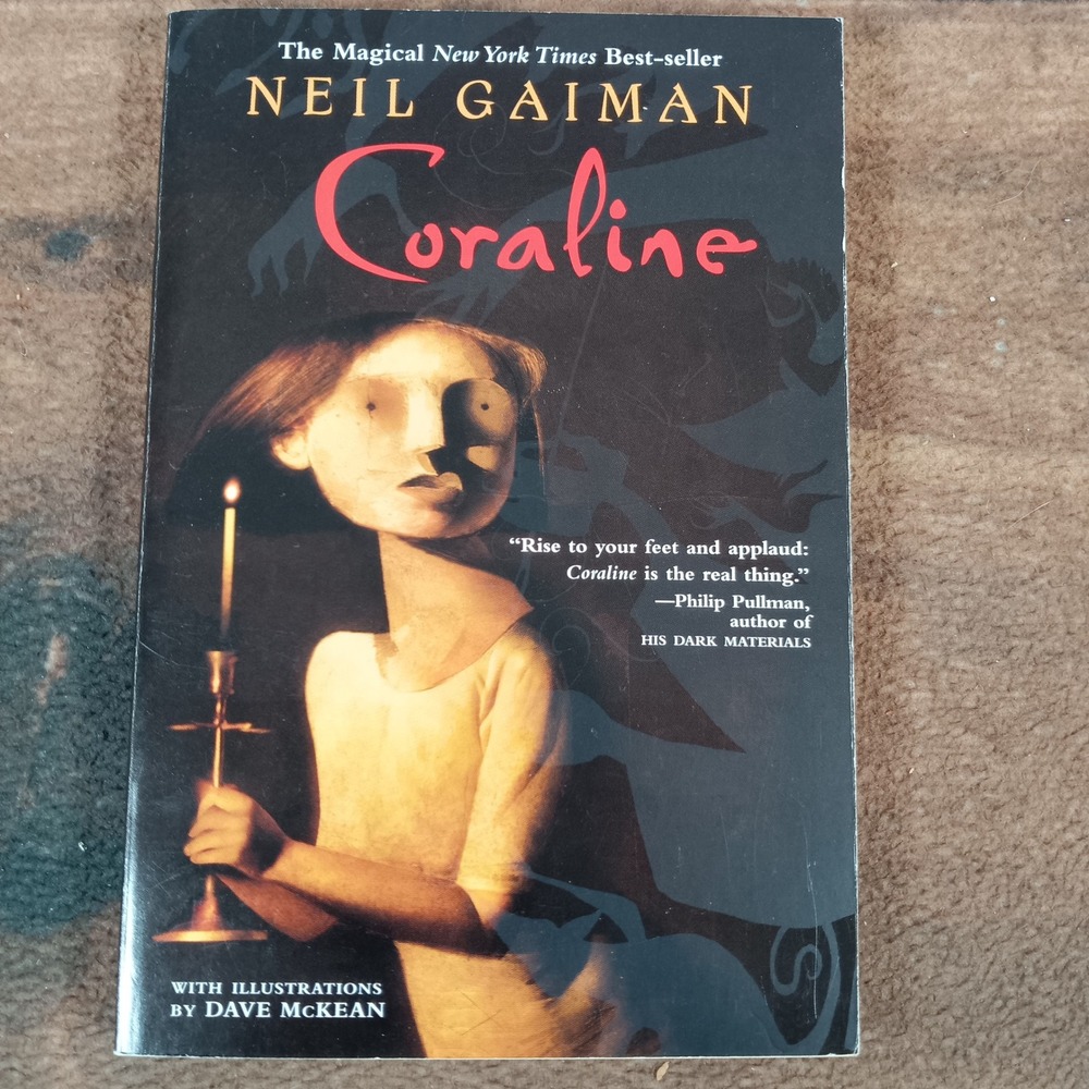 Coraline by Neil Gaiman Paperback Book with Illustrations by Dave McKean